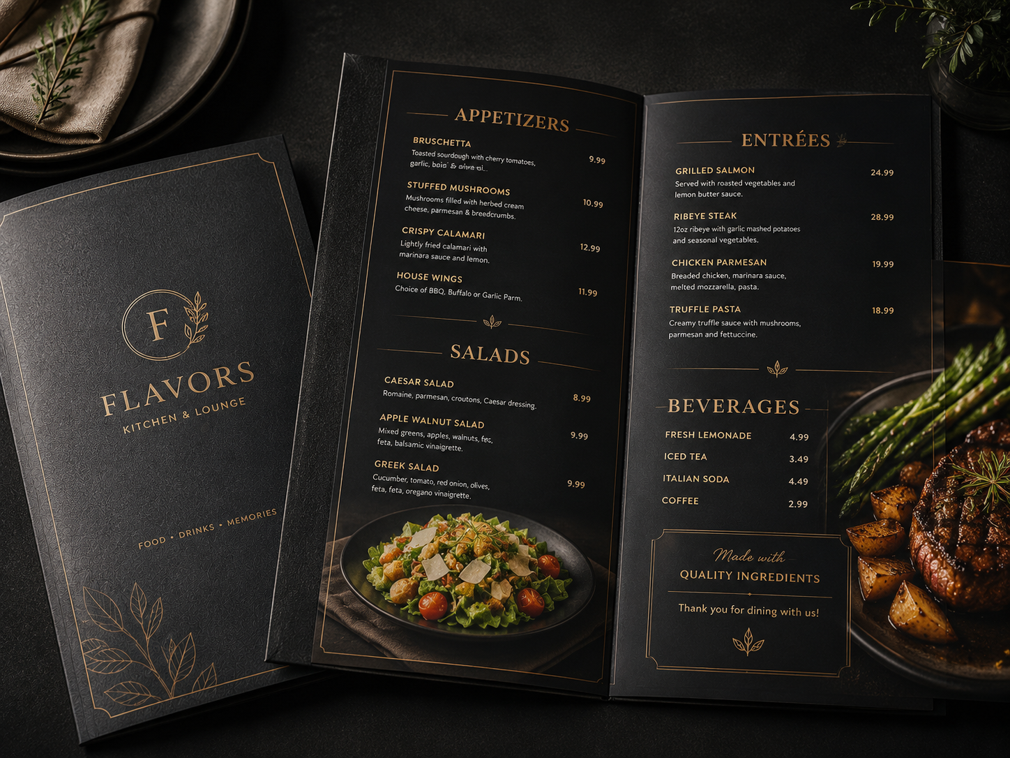 Restaurant menu design in New Jersey