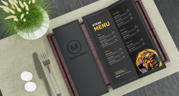 menu mockups for restaurant